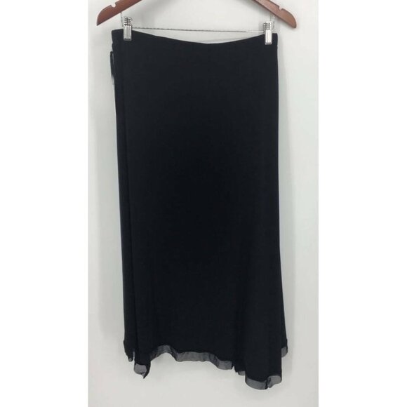 CHICO'S Skirt 1 Small/Medium Black Knit Layered Ke - Picture 3 of 8